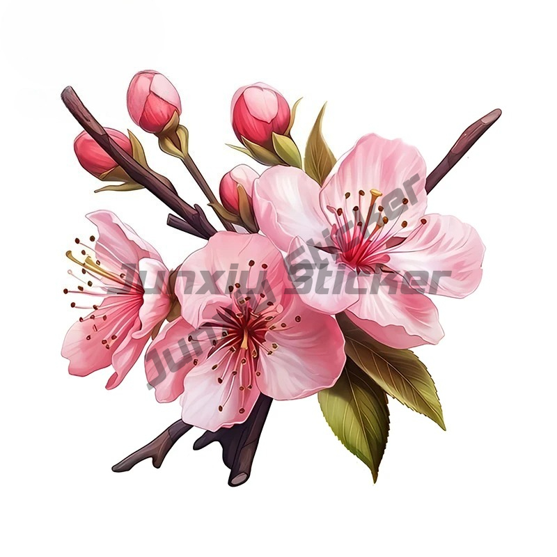 Laptop Accessories Pink - Rosa Sakura Artstic Autoaufkleber, tolle Blumen,