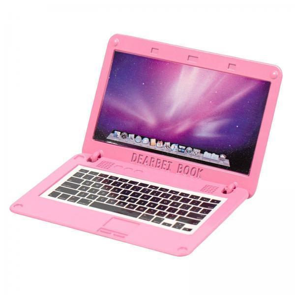 Laptop Accessories Pink - Puppenhaus-Miniatur-Laptop-Computer-Spielzeug, rosa Zinklegierung, Rollenspiel-Zubehör zur Dekoration