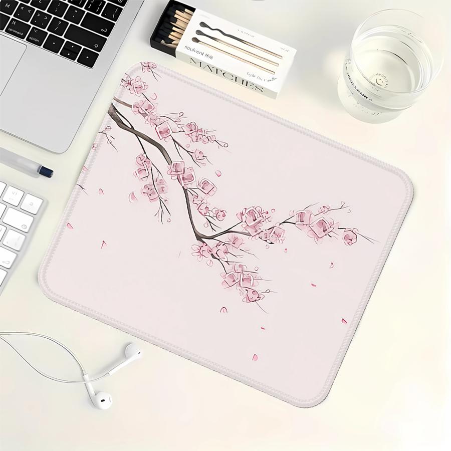 Laptop Accessories Pink - Mauspad mit rosa Blumen, Tastatur-Mauspad, Spielkonsolen-Pad,