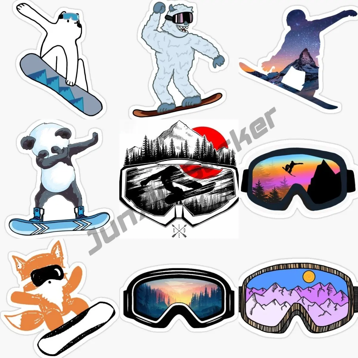 Laptop Accessories Online - Persönlichkeit Snowboard Maske Auto Aufkleber auf