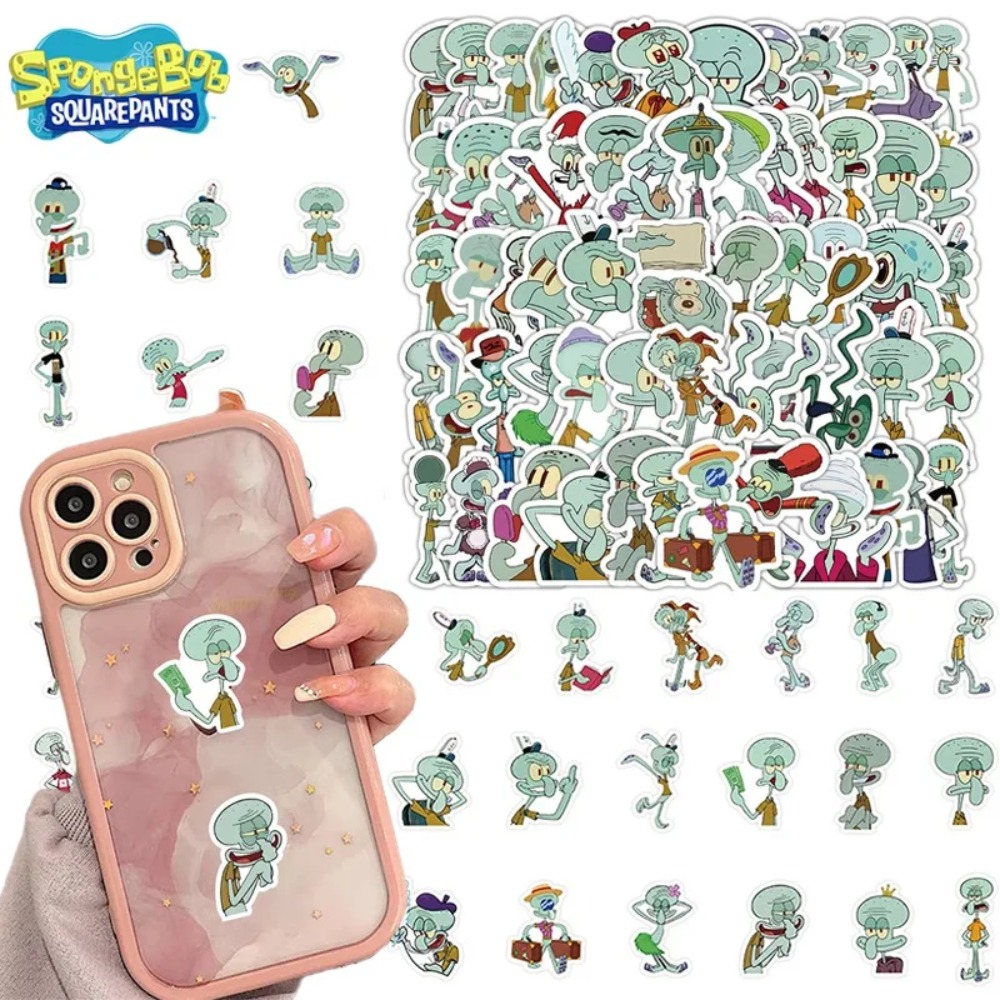 Laptop Accessories Case - 60 Stück SpongeBob Tintenfisch Dekorative Aufkleber