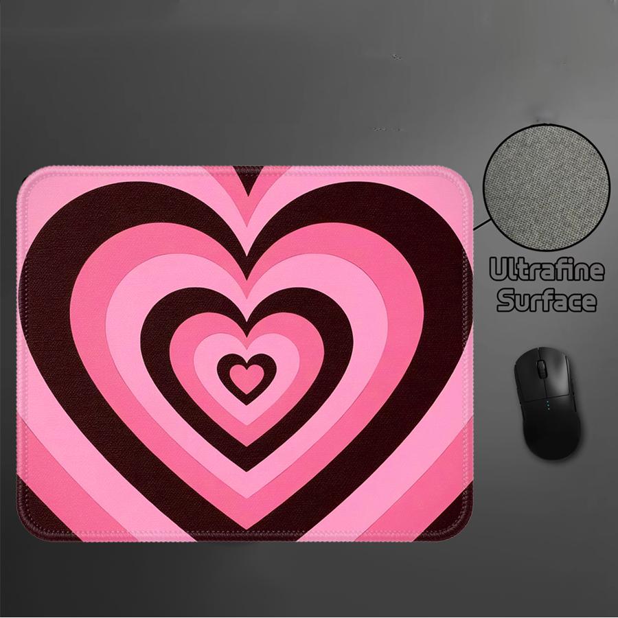Mauspad mit rosa und roten Her – Laptop Accessories Pink Bewertung und Preis