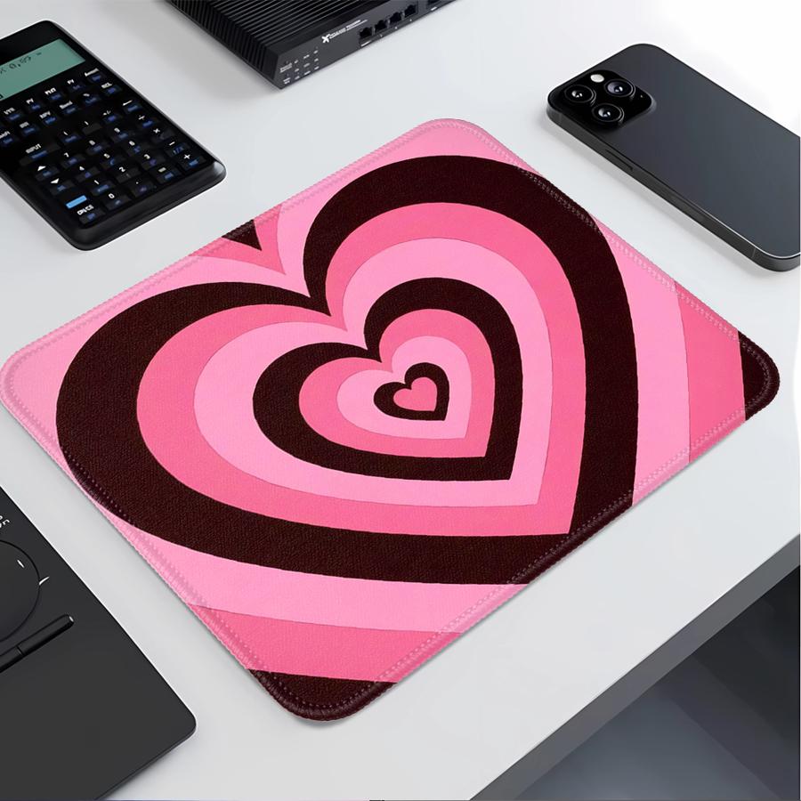 Mauspad mit rosa und roten Her – Laptop Accessories Pink Bewertung und Preis